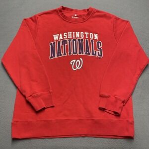 Washington Nationals Sweater Mens XL‎ Red MLB Baseball Fanatics Fleece Crewneck